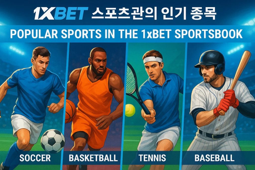 1xbet 스포츠관의 인기 종목